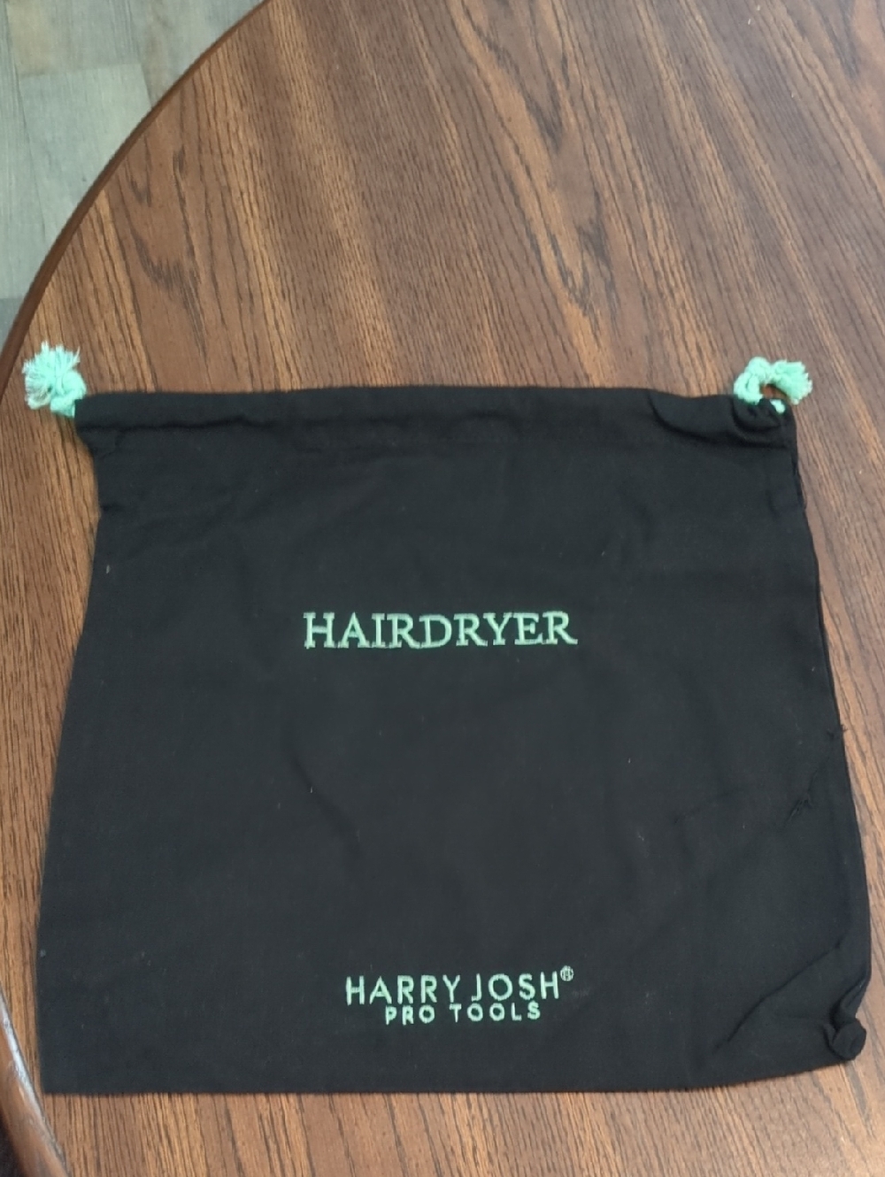 Harry Josh Pro Tools Hairdryer Dust Bag - Black with Mint Green Text